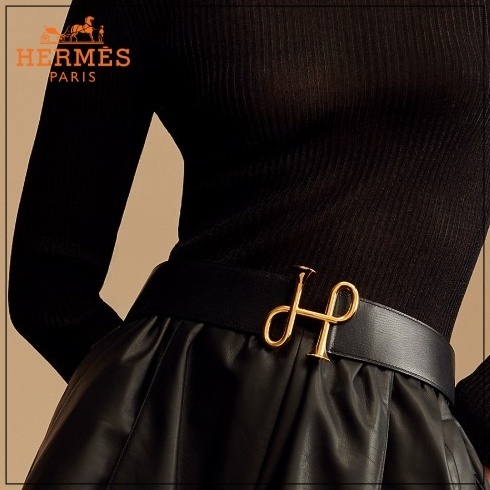 《フェミニン》HERMES 華やか 幅の広いベルト コール・バロック