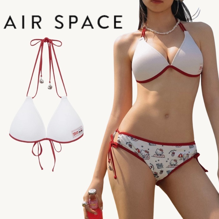AIR SPACE × Hello Kittyコラボ ダブルリボン配色ビキニトップ