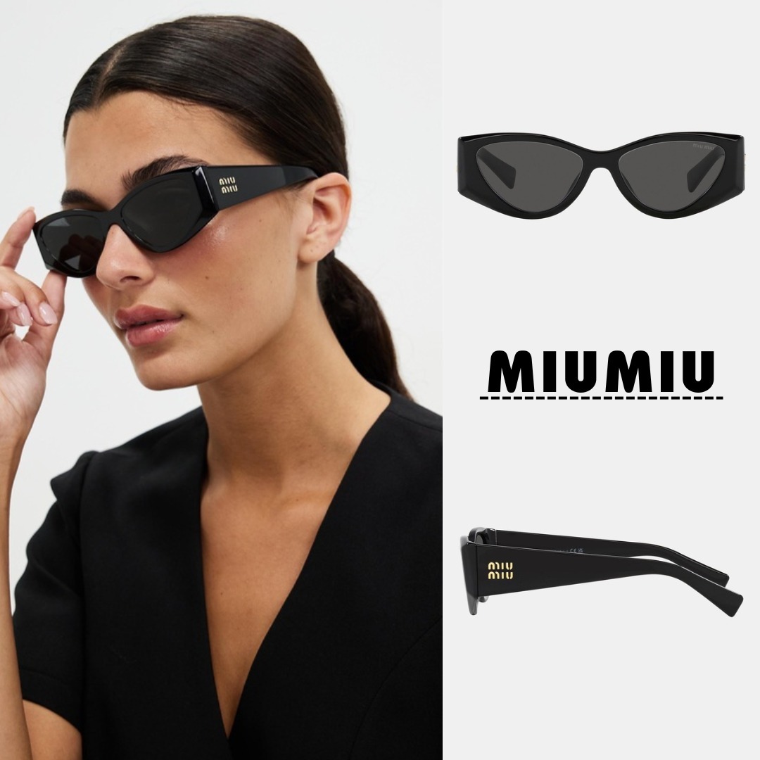【Miu Miu】0MU 06YS ロゴ サングラス（Black）