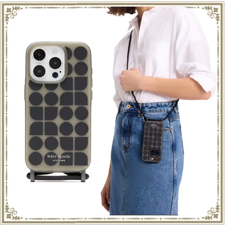 即納 Kate Spade ノエル アイフォン 15 Pro ケース クロスボディ