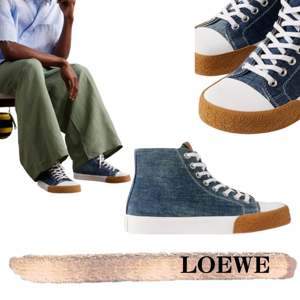 Loewe☆関税込☆ラバートリム デニム ハイカットスニーカー