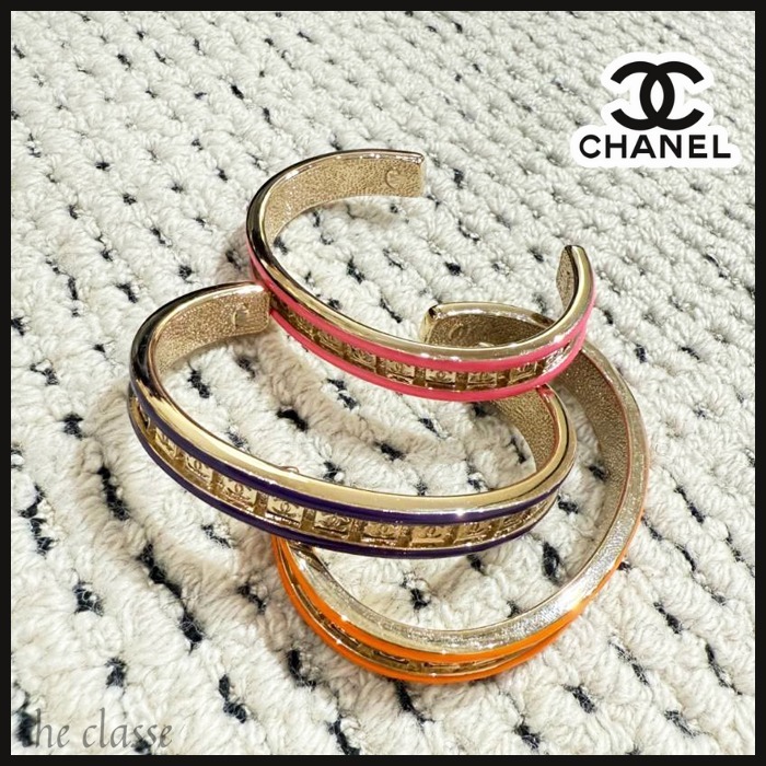 【重ね付けもOK♪】CHANEL バングル CCロゴ ブレスレット