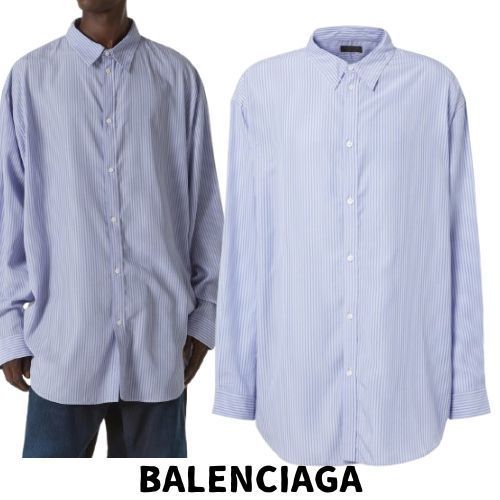 【BALENCIAGA】ピンストライプのオーバーサイズシャツ