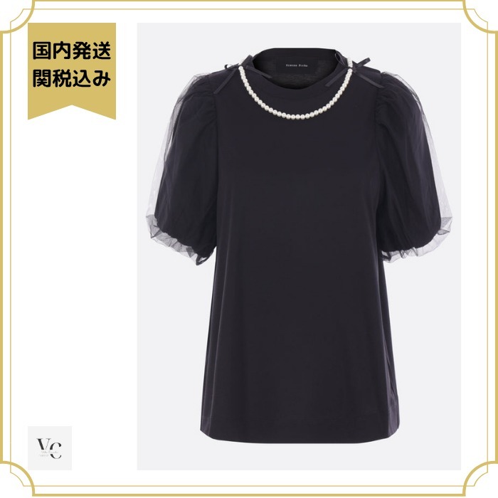 SIMONE ROCHA チュールオーバー レイ パフスリーブ Tシャツ