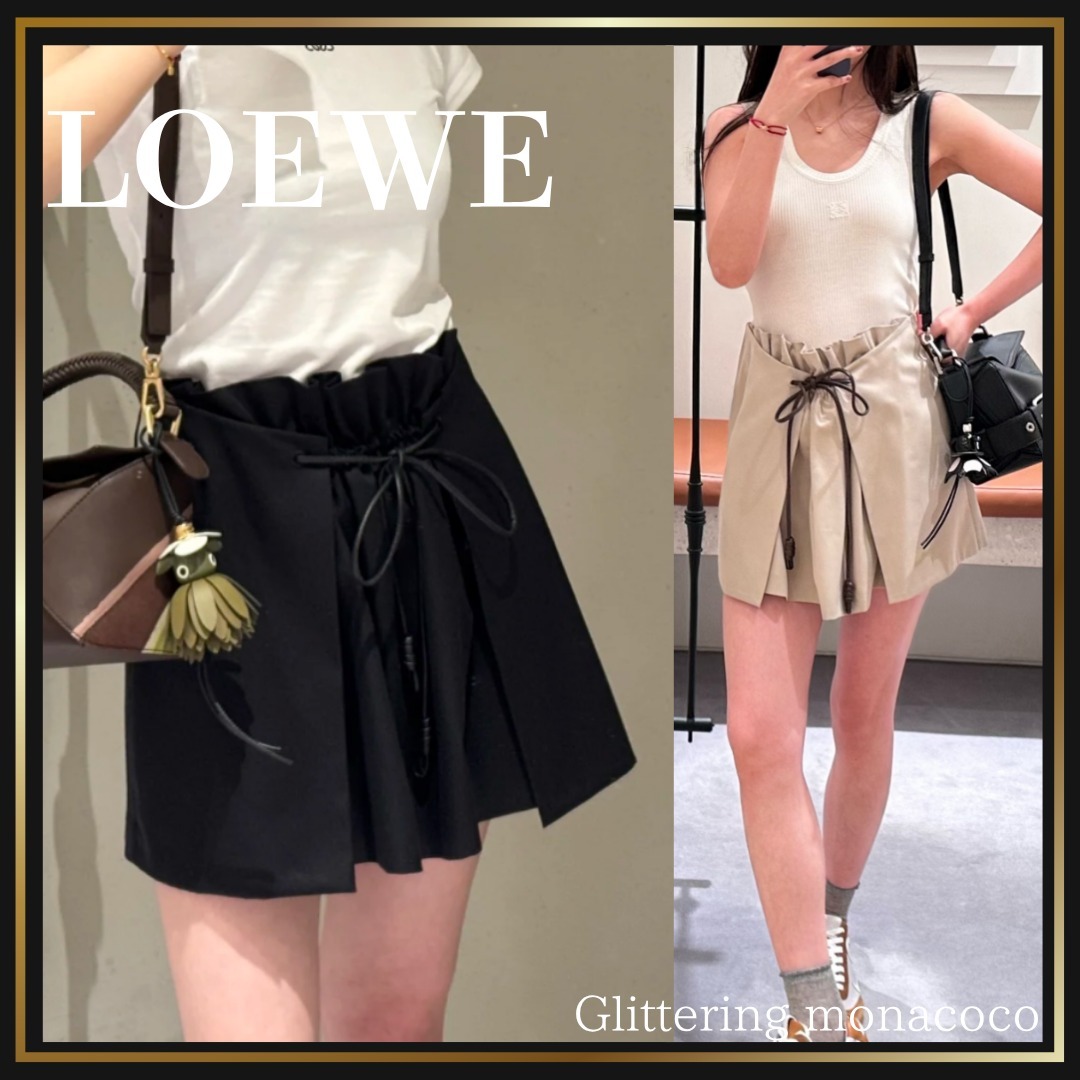 洗練された大人のショートスカート*LOEWE*コットンシルク