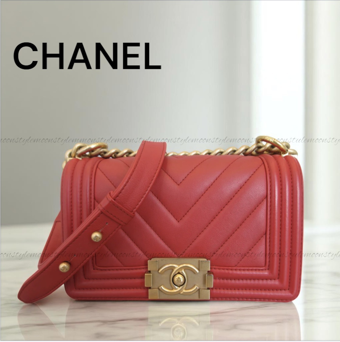 CHANEL★シャネル ボーイシャネル チェーンバッグ レッドAランク