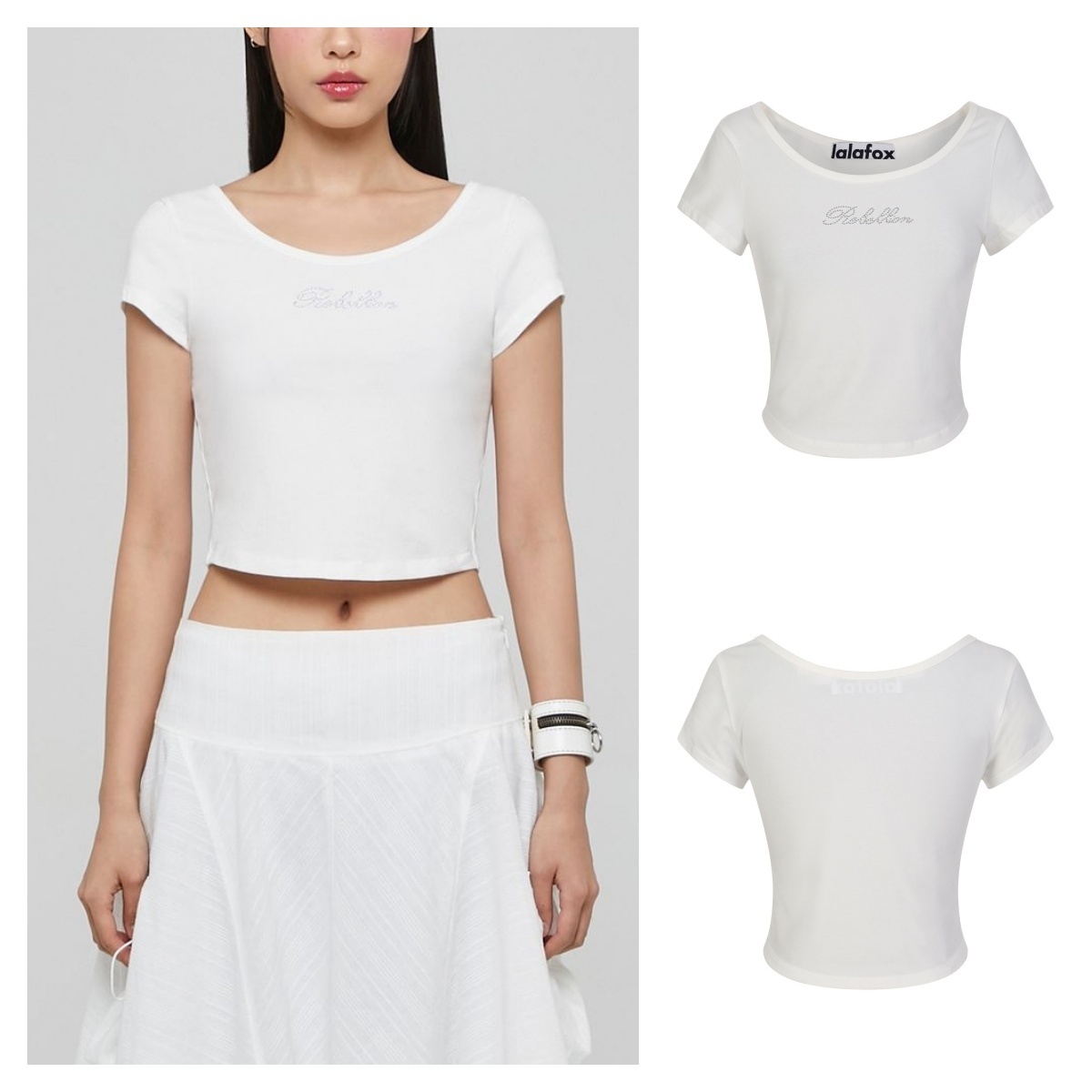 ★lalafox★HOTFIX CROP TOP★White★韓国★大人気★