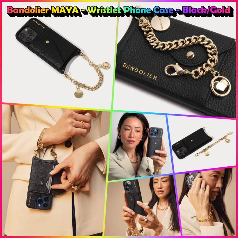 ★Bandolier★MAYA - Wristlet Phone Case★Black/Gold