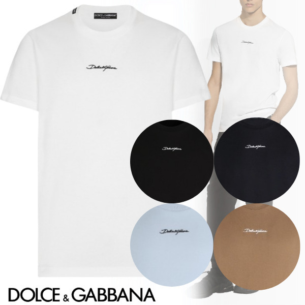 *DOLCE & GABBANA*ドルガバ ロゴ刺繍コットンＴシャツ＊5色＊