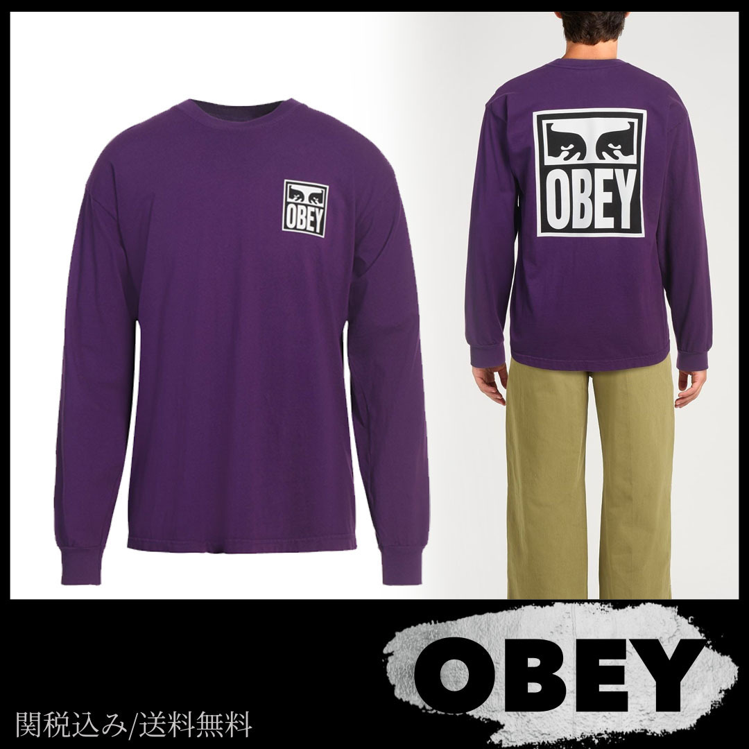 Tシャツ【OBEY】関税込み送料無料 ジャージー素材 長袖 プリント
