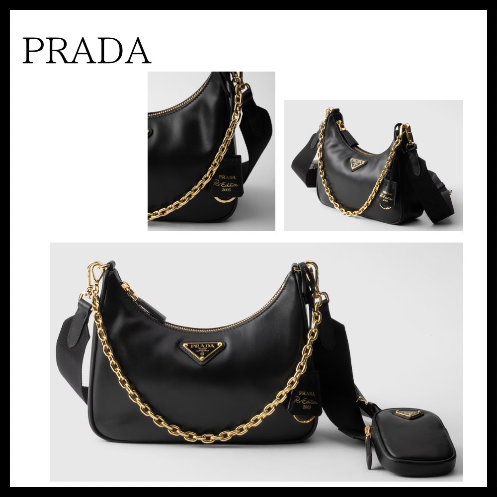 【PRADA】サフィアーノレザー ミニショルダー 人気 チェーン付