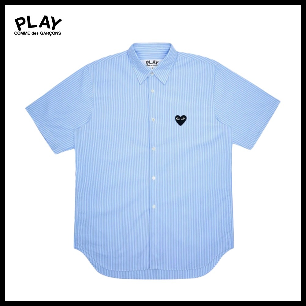 ★Play Comme des Garcons★Striped S/S Shirt Blue★大人気★