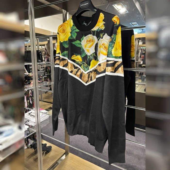 希少 DOLCE&GABBANA ドルガバ DG 花柄 メンズ 長袖 カットソー