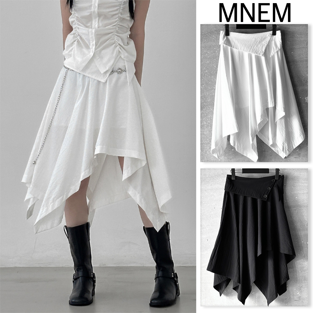 【mnem】Retton Folding Unbalance Skirt