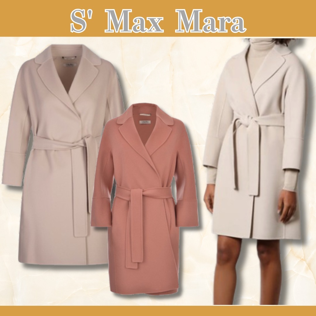 関税送料込【S' Max Mara】ARONA コート バージンウール ベルト