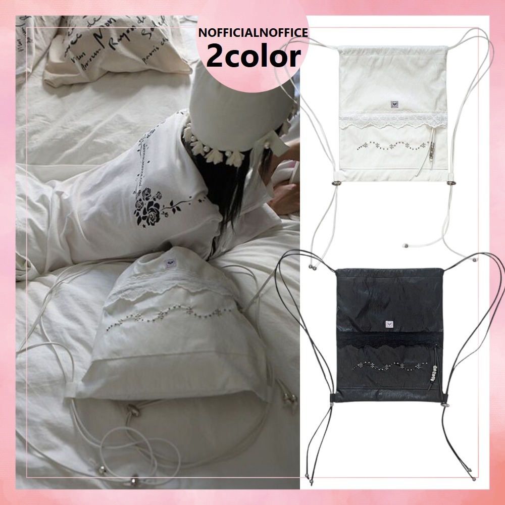 NOFFICIALNOFFICE★韓国★FAKE LEATHER DRAWSTRING BAG 追跡あり