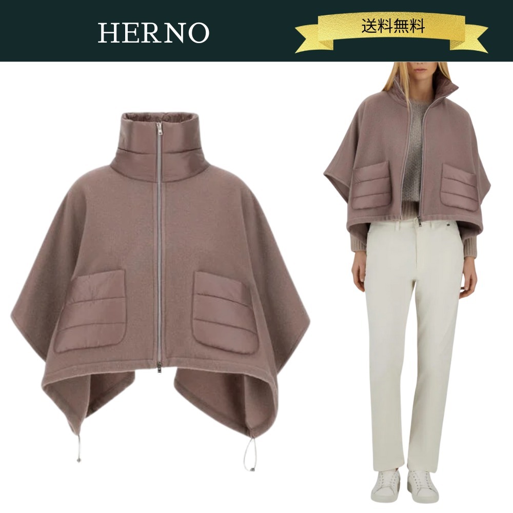 HERNO リゾート カシミヤ ウルトラライト ショートポンチョ