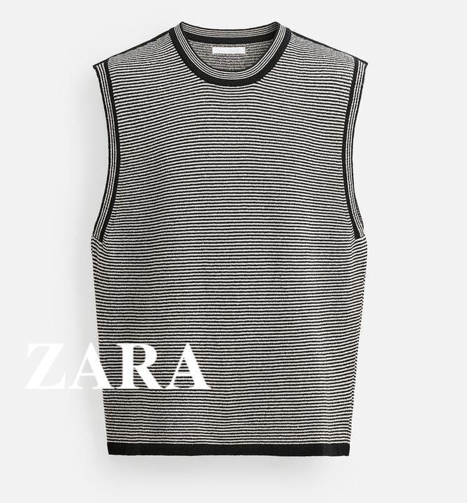 ★ドイツ発*ZARA*新作*STRIPED ニットタンク★