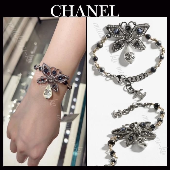 神秘的な蝶×上品パール♡25A【CHANEL】 ブレスレット