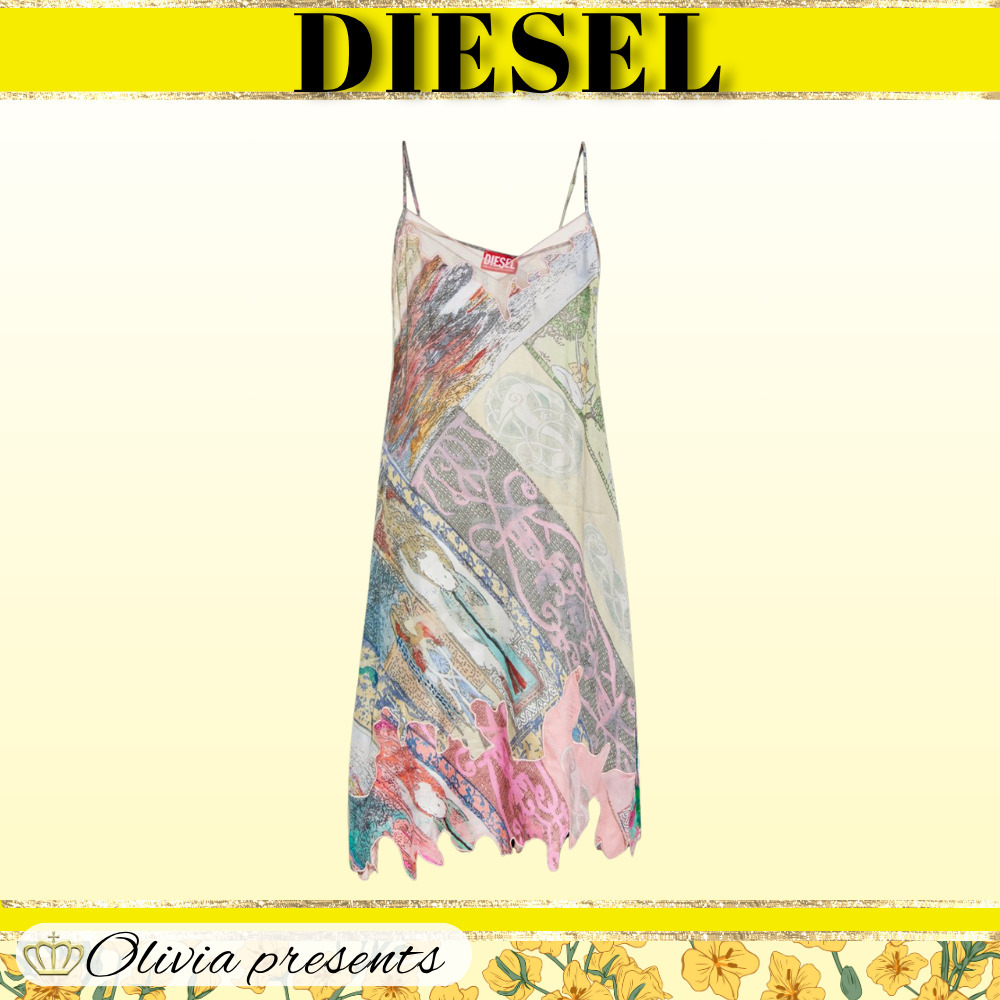 DIESEL>>ディーゼル D-Aria プリント ミディドレス