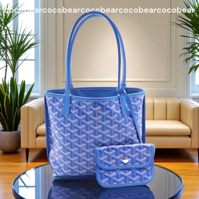 ヴィンテージ☆Goyard☆スカイブルーSAC ANJOUトートバッグ
