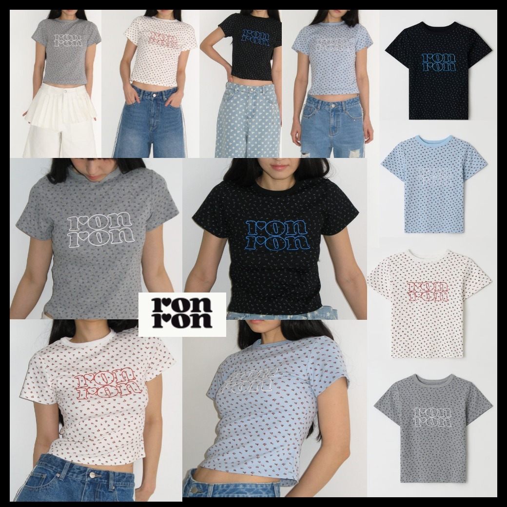 ★早期完売★RONRON★FLORAL LOGO SLIM CROP T SHIRT★大人気★
