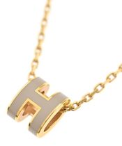 HERMES エルメス ネックレス ベージュxゴールド - 4500325E0023