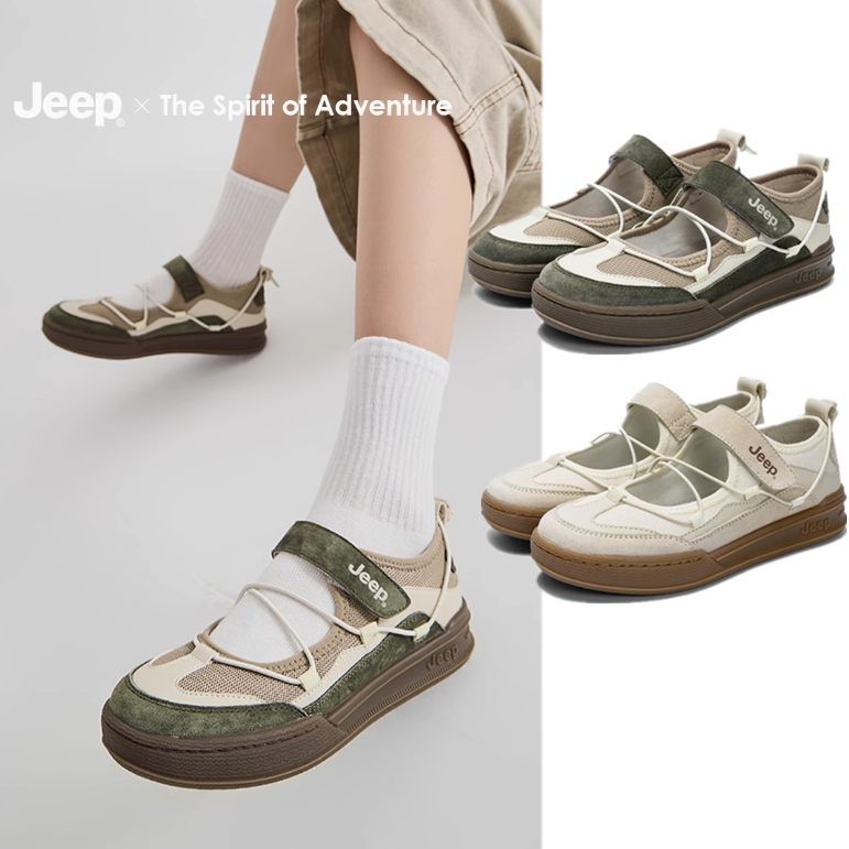 レザーJEEP(ジープ)スニーカーレディースパンプス 厚底