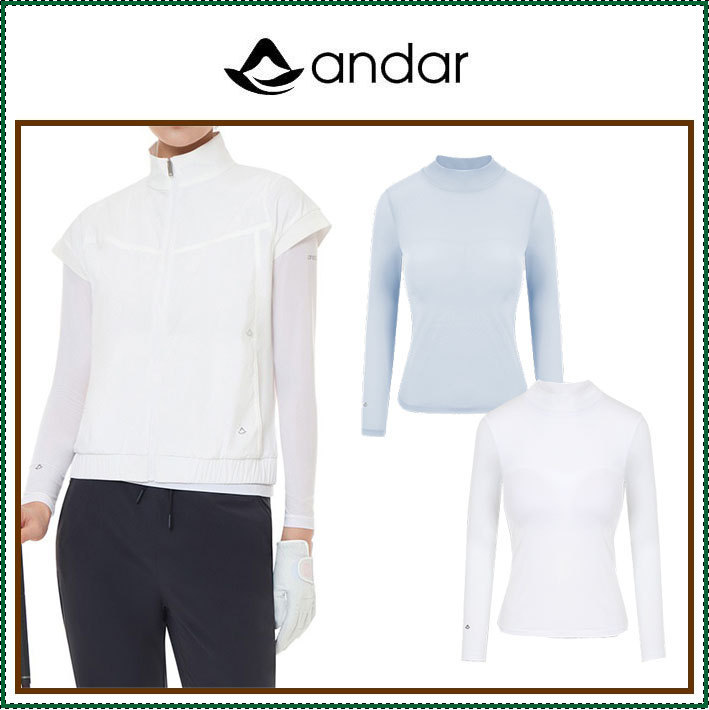 【ANDAR】 Cool Tech Half Neck Base Layer (pad detachable)