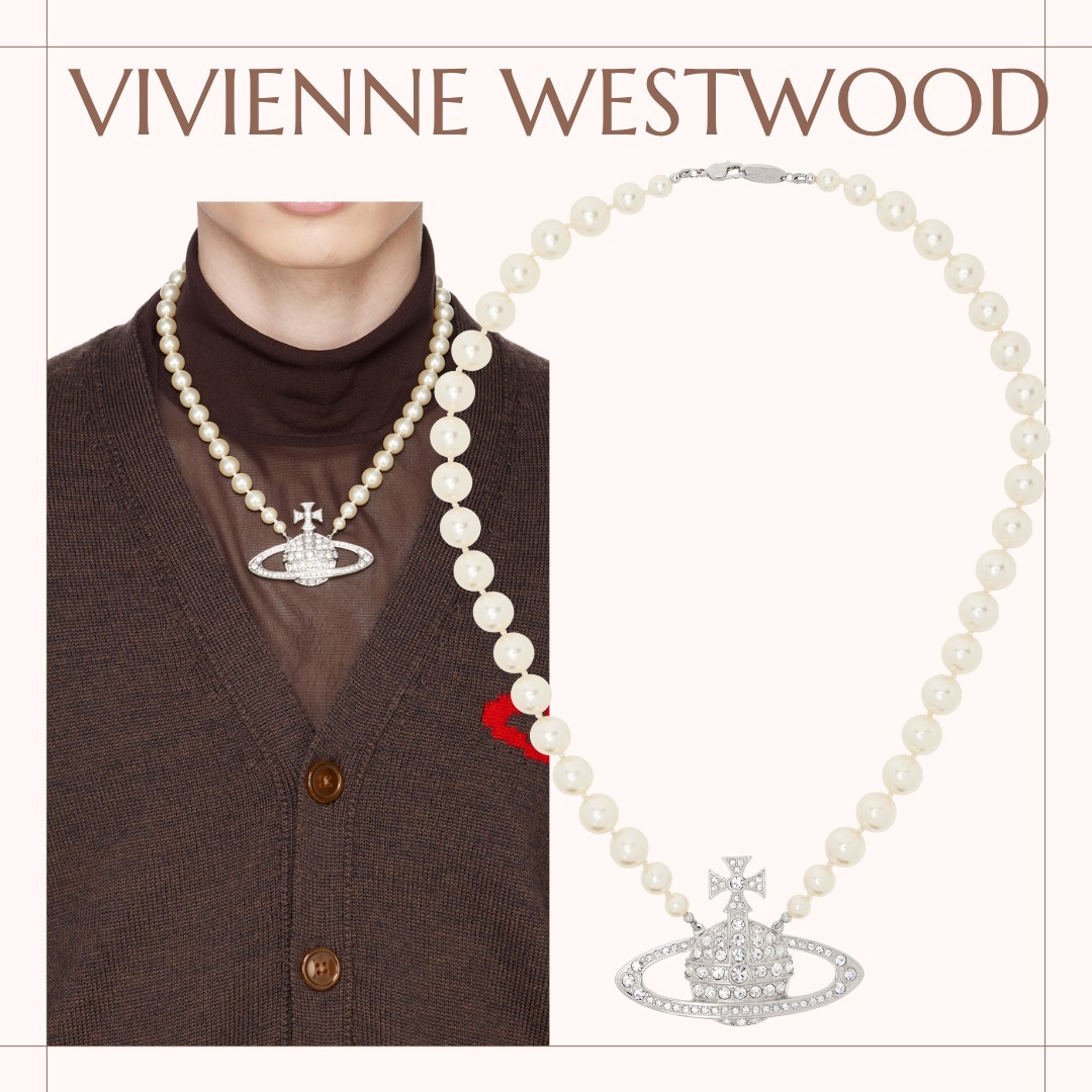 VivienneWestwood*シルバー＆ホワイトBas ReliefPearlネックレス