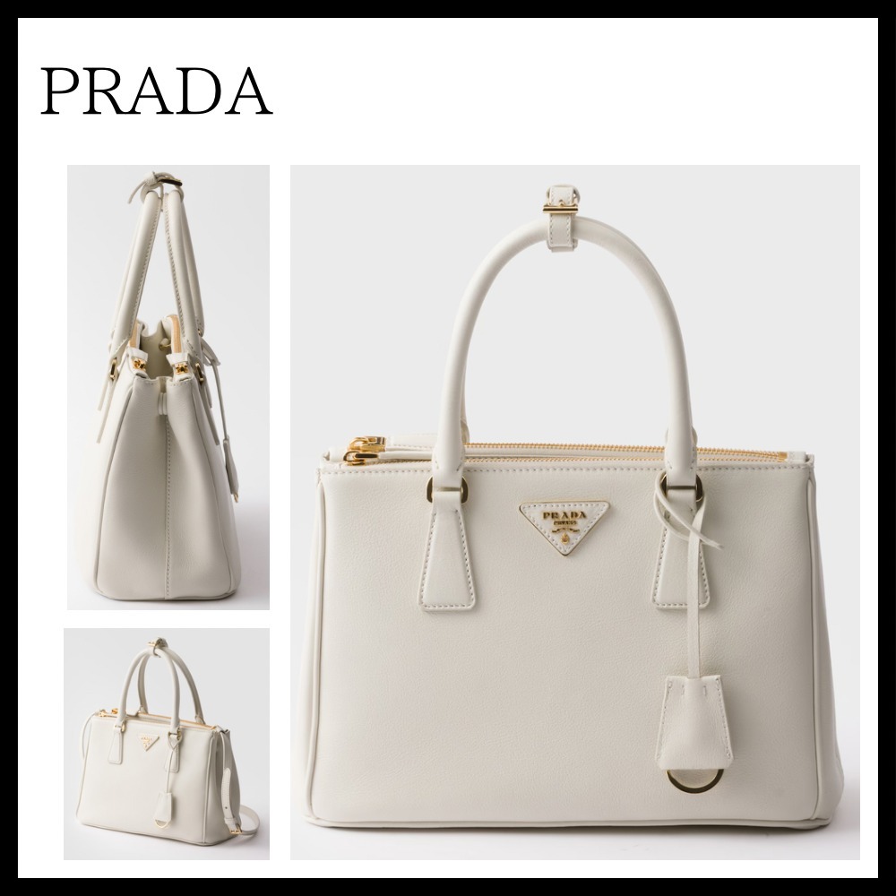 4色展開【PRADA】ミディアム Galleria レザー ハンドバッグ 人気