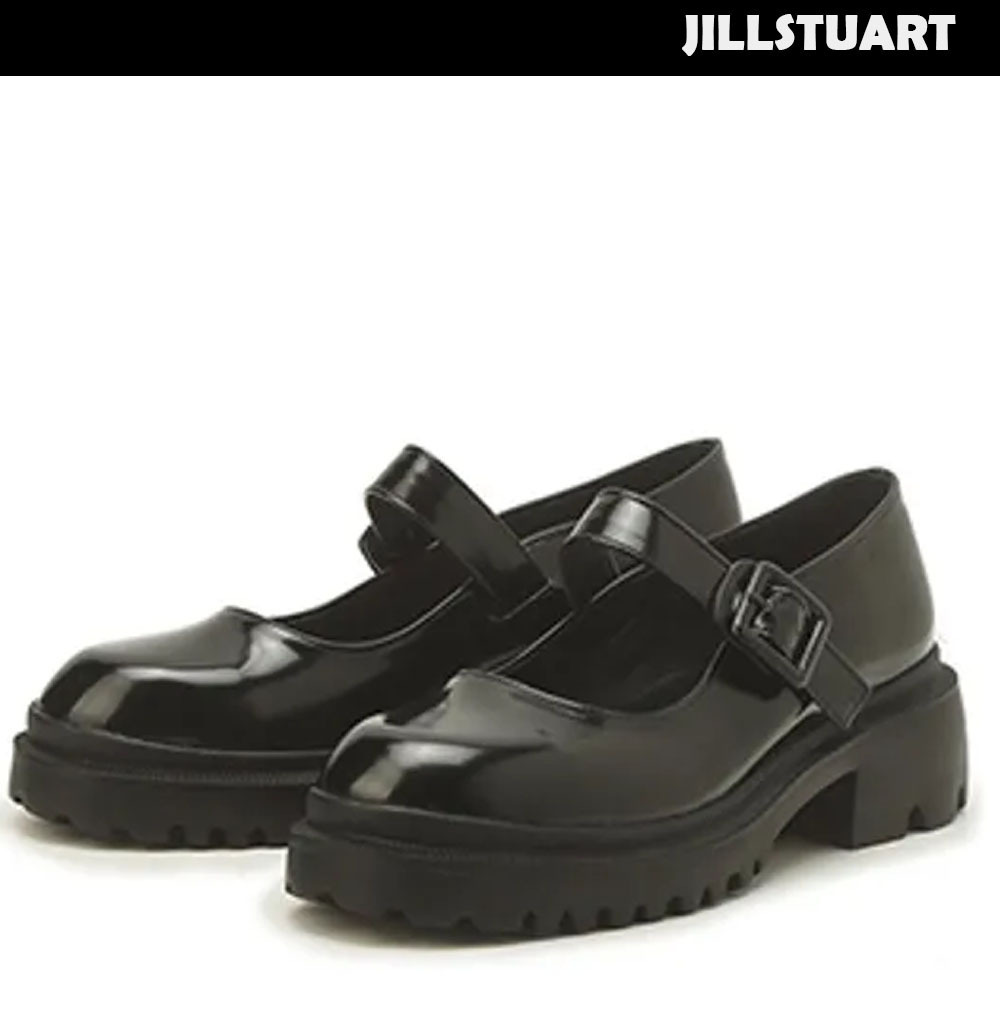 JILLSTUART● ブラック ストラップ プラットフォーム ローファー