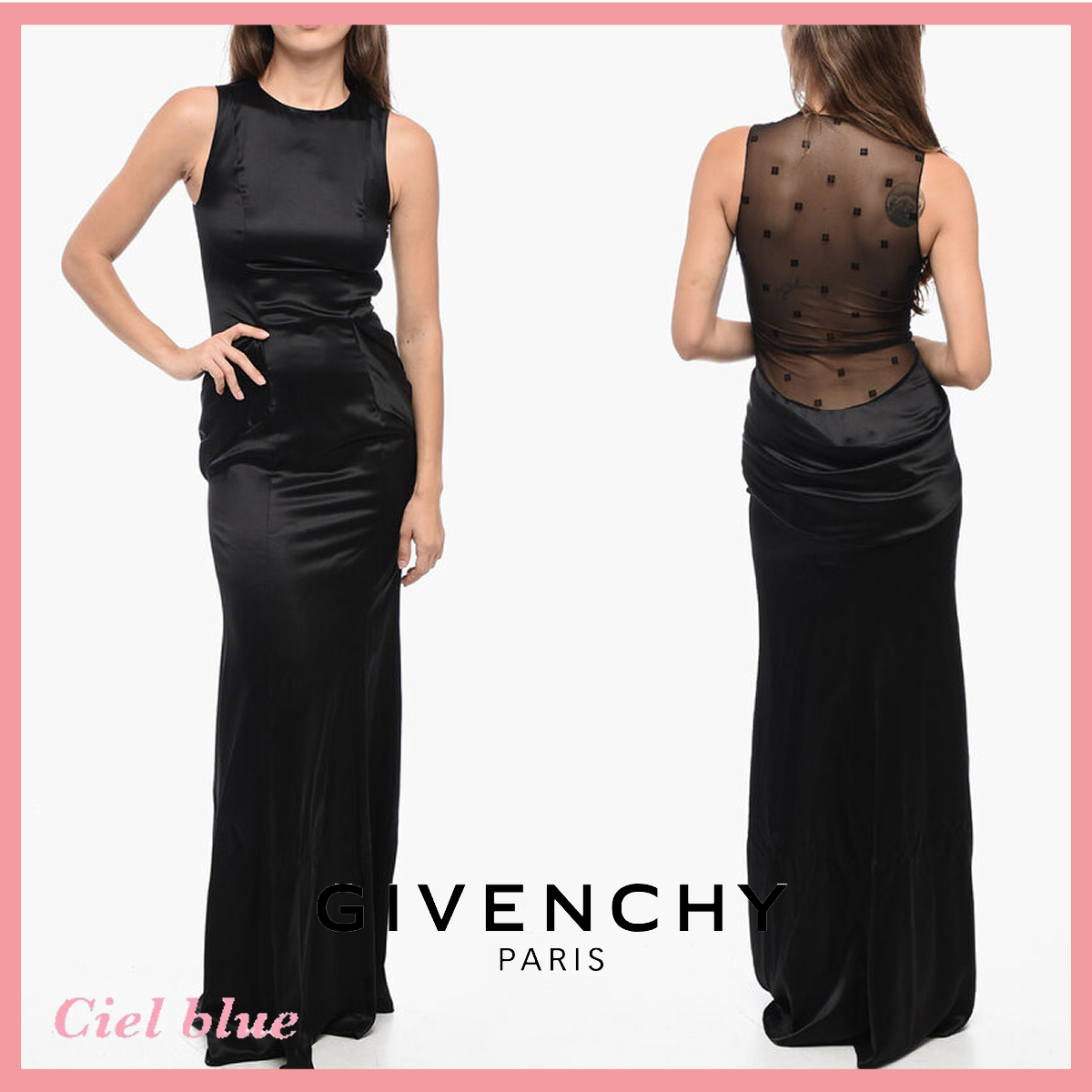 関税送料込♡GIVENCHY メッシュバックのシルクドレス