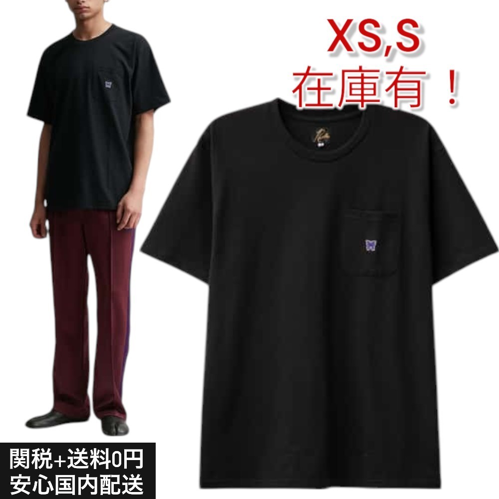 関送無料 Needles ニードルズ 半袖 クールネック ロゴ Tシャツ