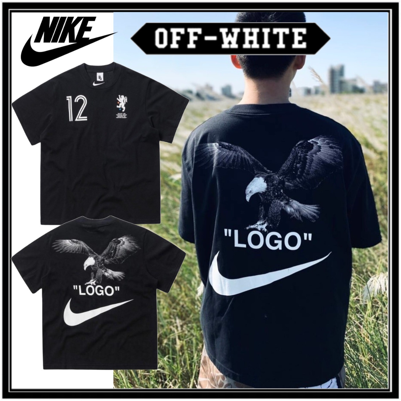 ★限定コラボ激レア!OFF-WHITE×NIKEイーグルグリフォンＴシャツ