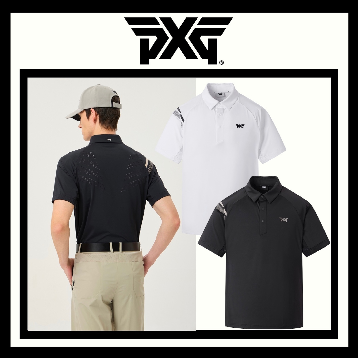 ☆韓国の人気☆【PXG】夏 ショルダー ポイント カラー Tシャツ