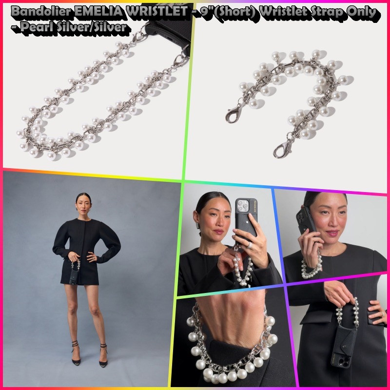 ★Bandolier★EMELIA WRISTLET★Pearl Slv/Slv 9\