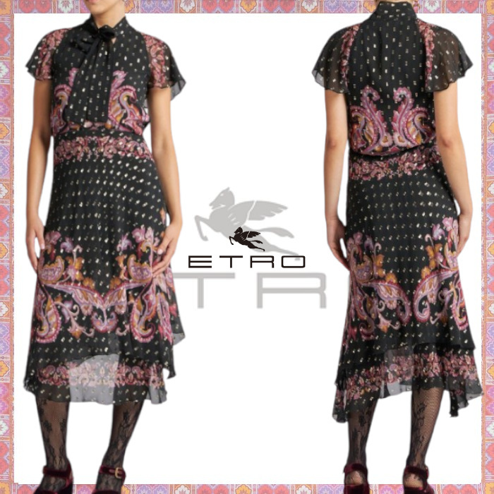 ETRO▼直営買付 フィルクーペシルク ミディアム ワンピース