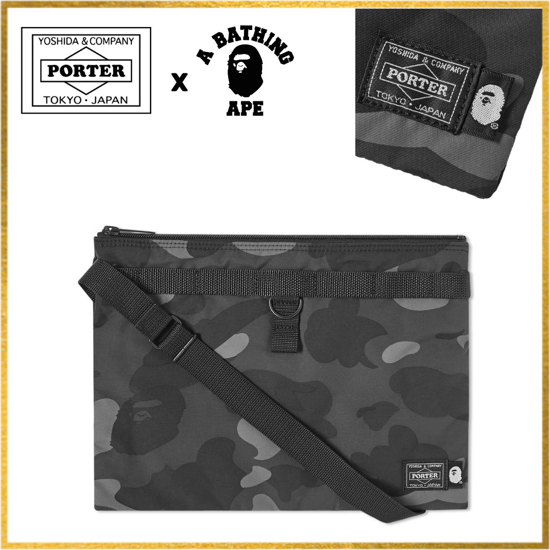 【関税 送料無料】BAPE x PORTER コラボ クロスボディバッグ