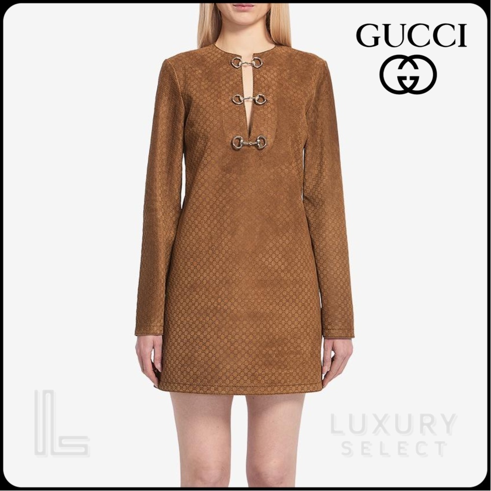 【GUCCI】GG SUEDE MINI DRESS●817757XNA5G2234