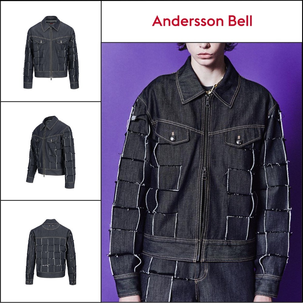 【ANDERSSON BELL】Unisex New Patchwork Denim Jacket Indigo