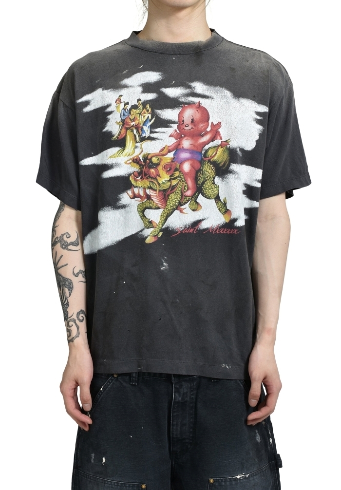 SAINT Mxxxxxx SS TEE DAMAGED BLK Tシャツ