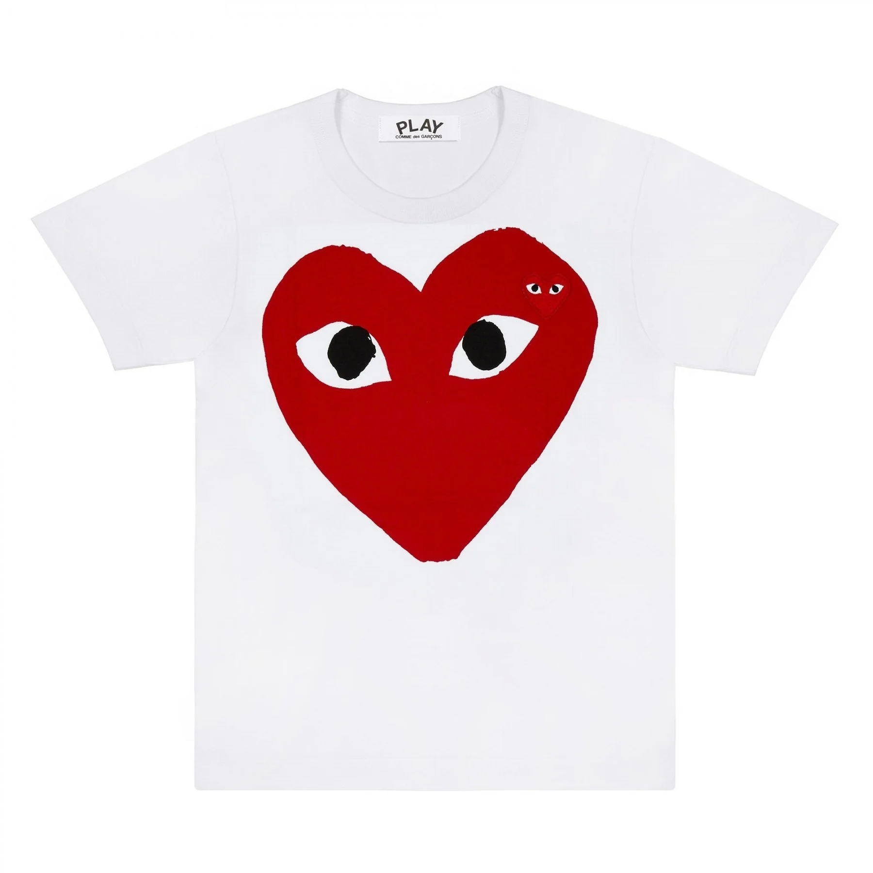 【Comme des Garcons】 PLAY ラージハート＆刺繍Tシャツ