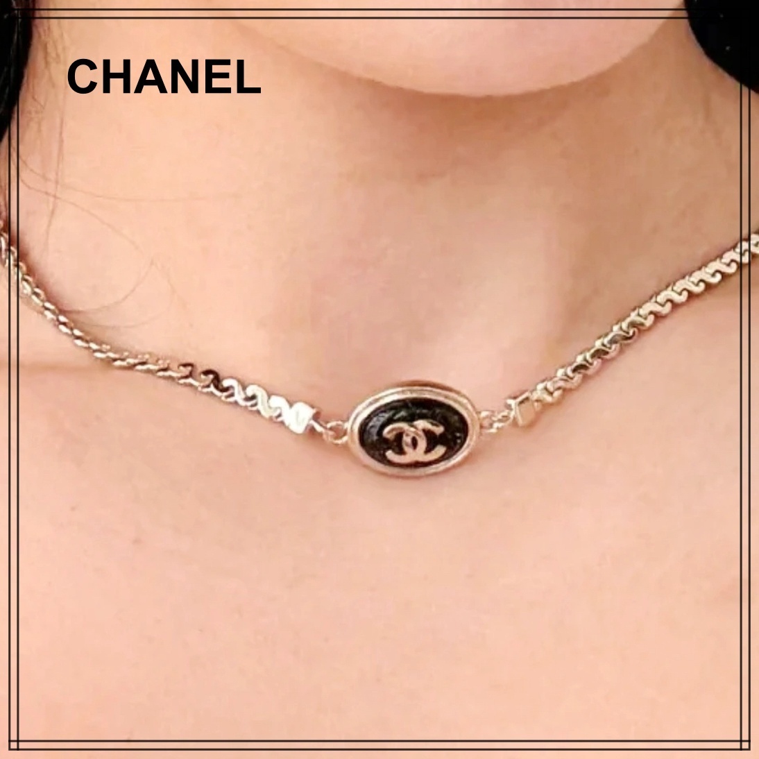 シックなデザイン【CHANEL】シンプルチョーカー CCロゴ