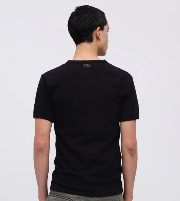 【AVIREX】《DAILY/デイリー》RIB S/S HENLEY NECK T-SHIRT