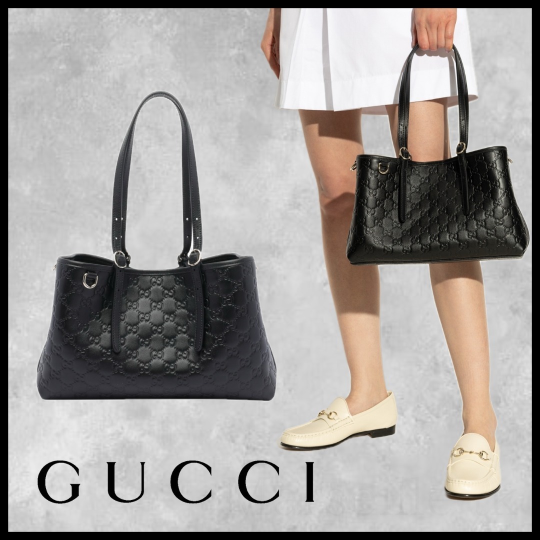 GUCCI グッチ GG ミディアム レザー トートバッグ 815214AAFDV