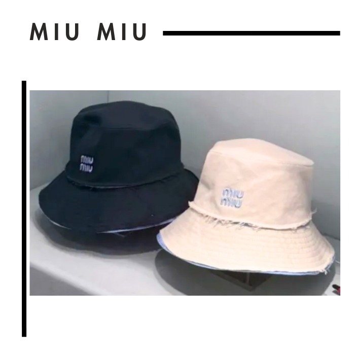 MIU MIU●ドリル×ポプリン カラーブロック・バケットハット