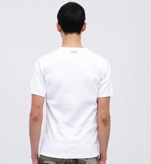 【AVIREX】《DAILY/デイリー》RIB S/S V-NECK T-SHIRT