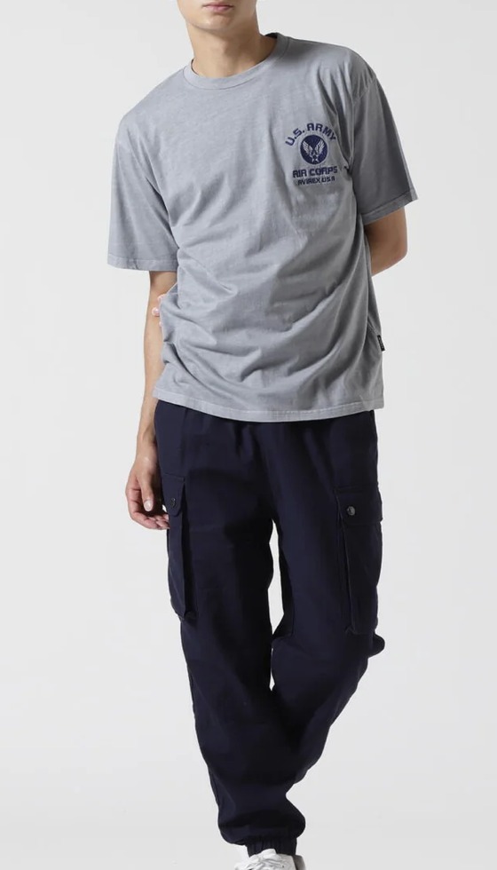 国内発送【AVIREX】FADE WASH EMBROIDERY T-SHIRT \"U.S.AAC\"