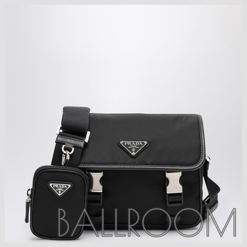 ショルダーバッグ PRADA BLACK RE-NYLON SHOULDER BAG